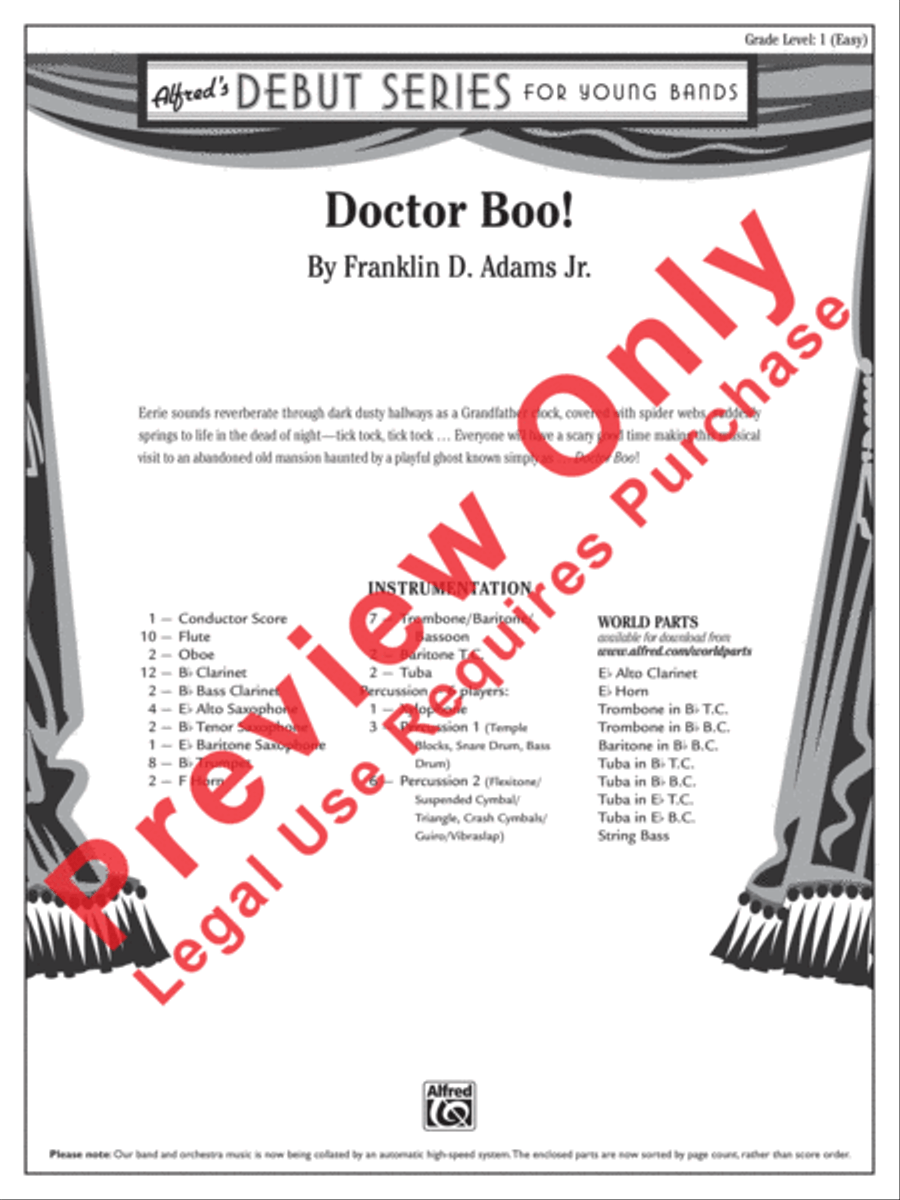 Doctor Boo! Doctor Boo! Concert Band scores gallery preview page 2