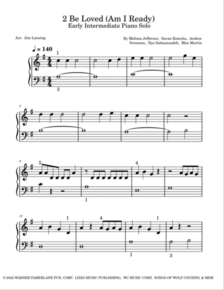 2 Be Loved (am I Ready) Piano Method scores gallery preview page 2