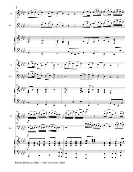 EASTER ALLELUIA MEDLEY (Trio – Flute, Cello/Piano) Score and Parts image number null