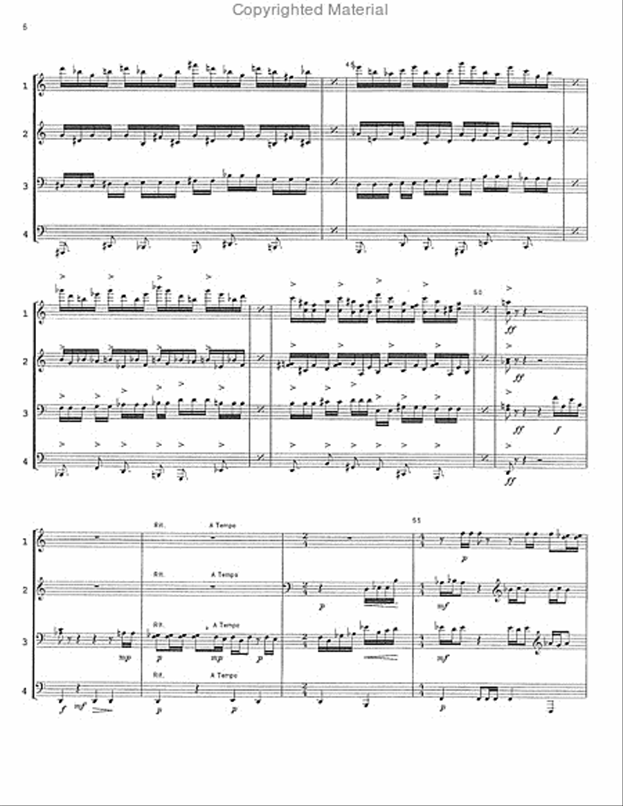 Sonata For Marimba Quartet Percussion Ensemble scores gallery preview page 7