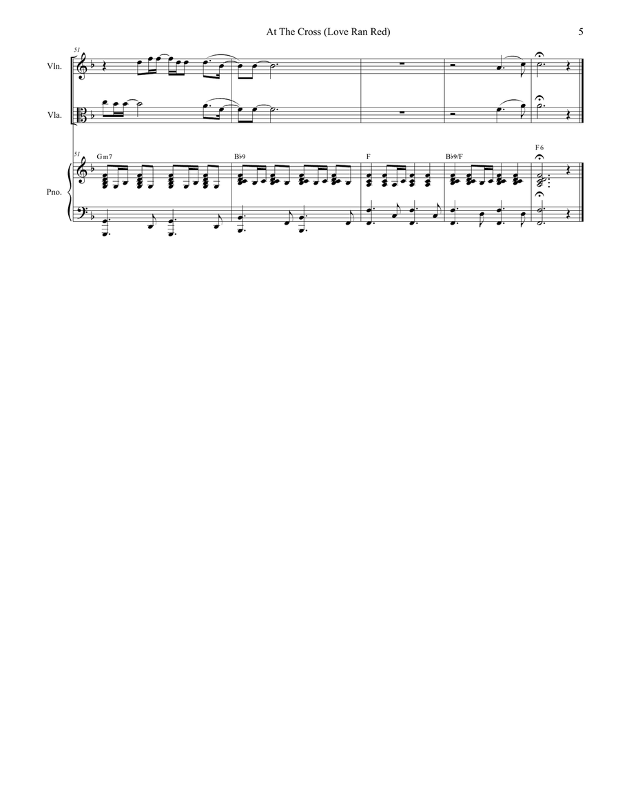 At The Cross (love Ran Red) String Duet scores gallery preview page 5