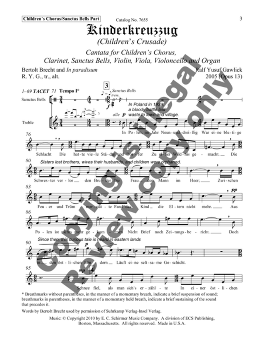 Kinderkreuzzug (Children's Crusade) (Children's Chorus Part)