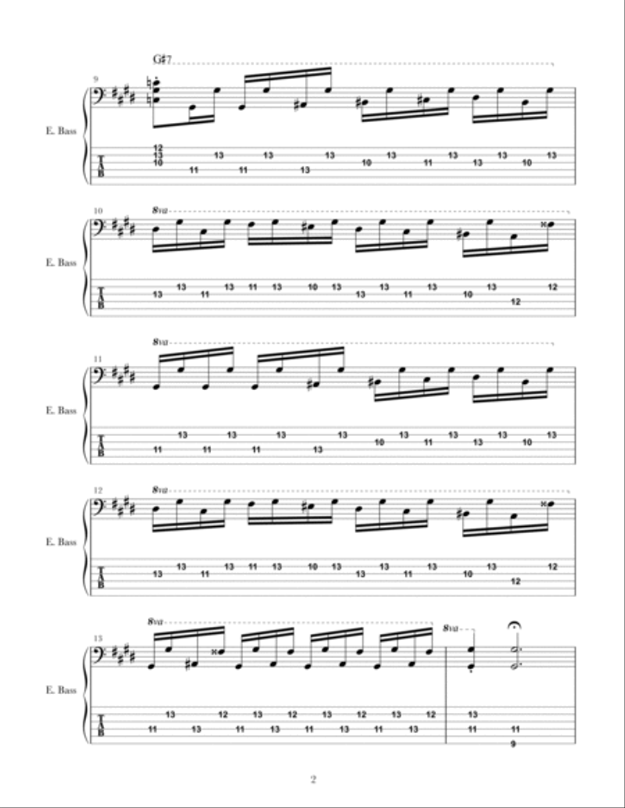 Moonlight Sonata, Third Movement, Op. 27 Bass Guitar scores gallery preview page 2