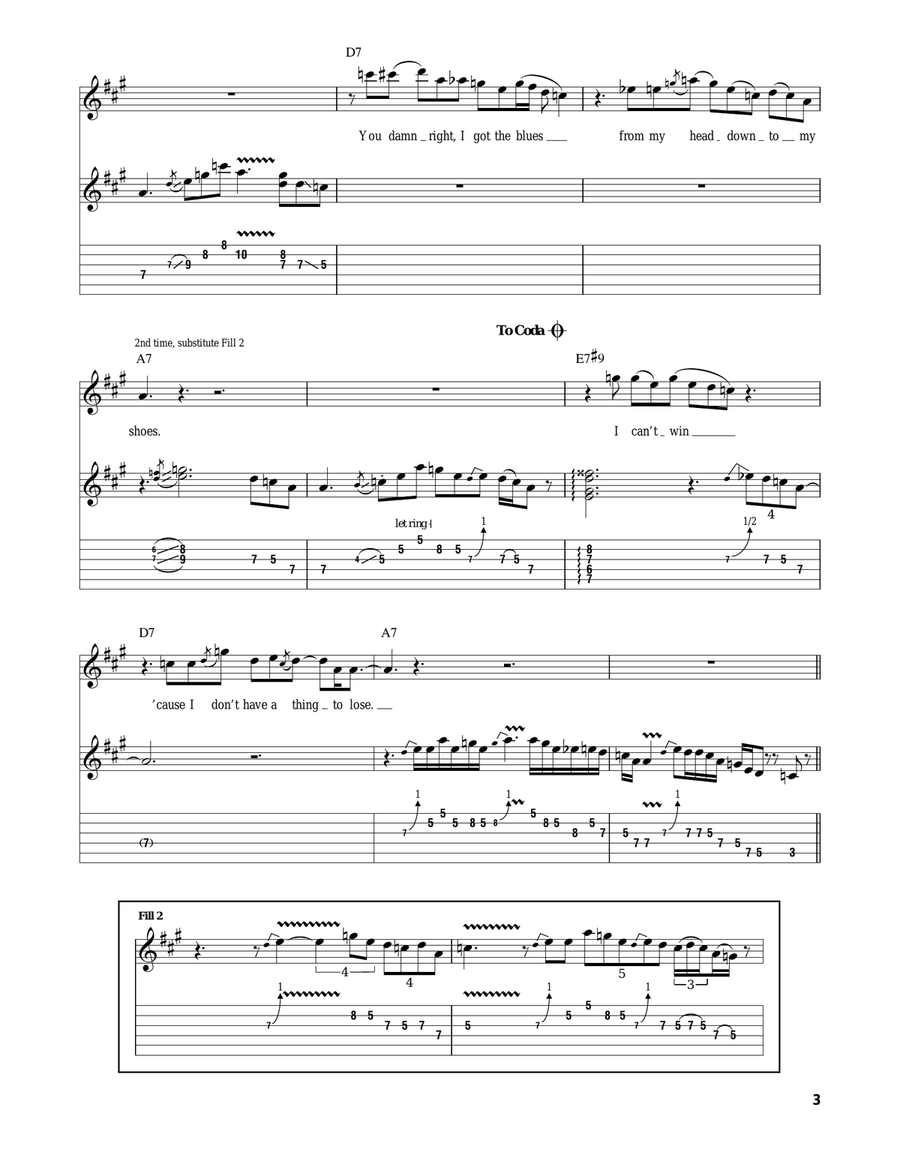 Damn Right, I've Got The Blues Acoustic Guitar scores gallery preview page 3