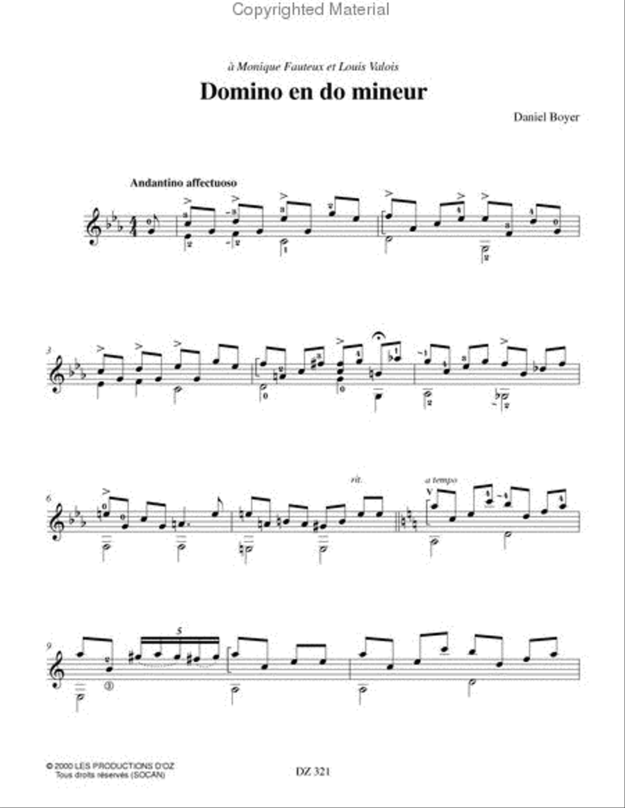 Domino en do mineur, Le lièvre et le circaète Classical Guitar scores gallery preview page 2