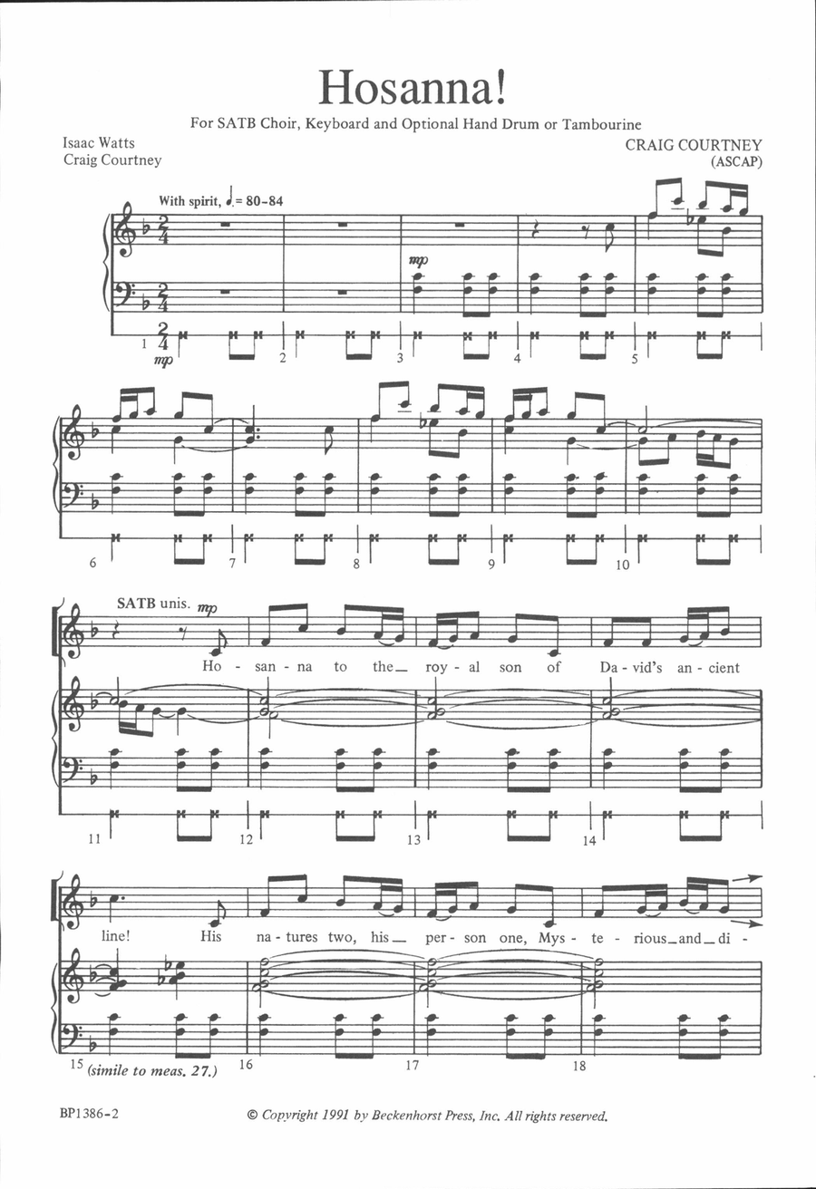Hosanna! Hosanna! 4-Part scores gallery preview page 2