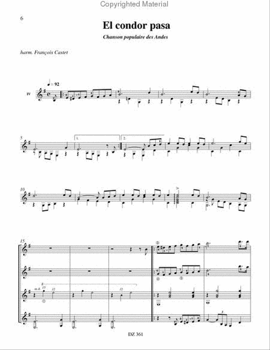 Airs populaires des Andes Guitar Ensemble scores gallery preview page 2