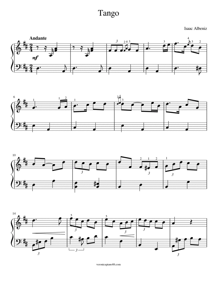 Tango Piano Solo scores gallery preview page 1