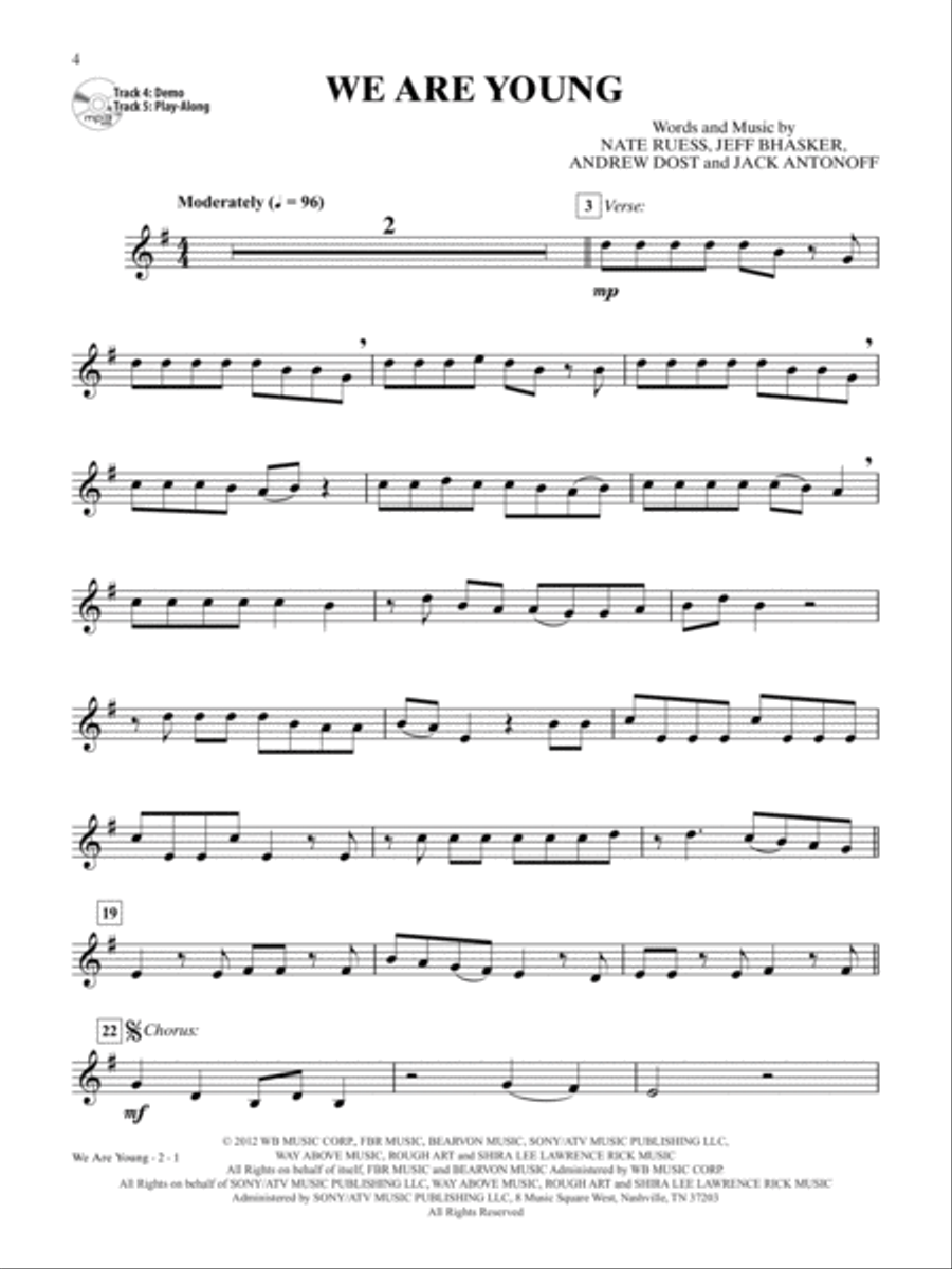 AOA Pop, Rock, and Movie Instrumental Solos Clarinet Solo scores gallery preview page 4