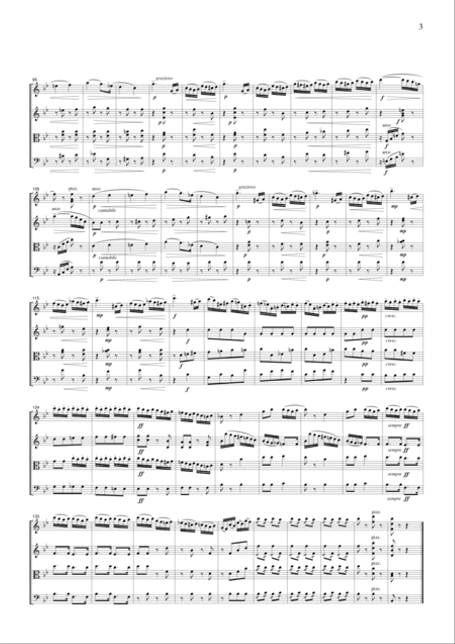 Tchaikowsky Overture Miniature from The Nutcracker, for string quartet, CT005 String Quartet scores gallery preview page 3