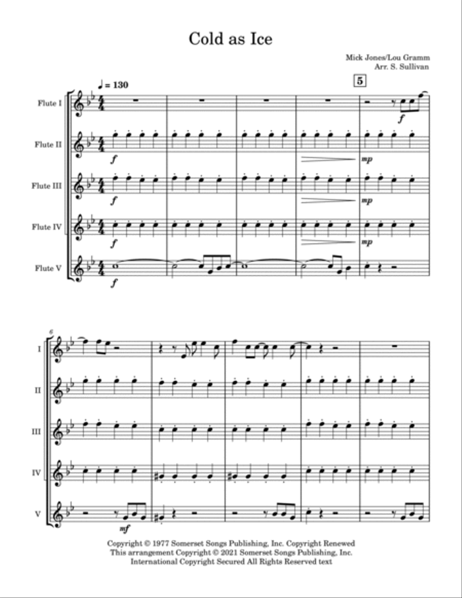 Cold As Ice Woodwind Quintet scores gallery preview page 2