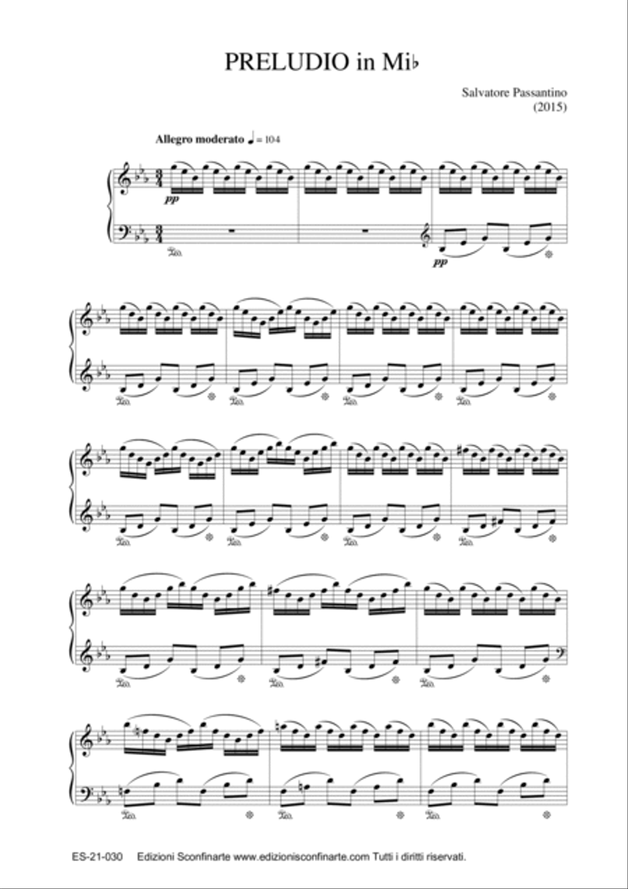 Salvatore Passantino: PRELUDIO IN MIB MAGGIORE (ES-21-030) Piano Solo scores gallery preview page 3