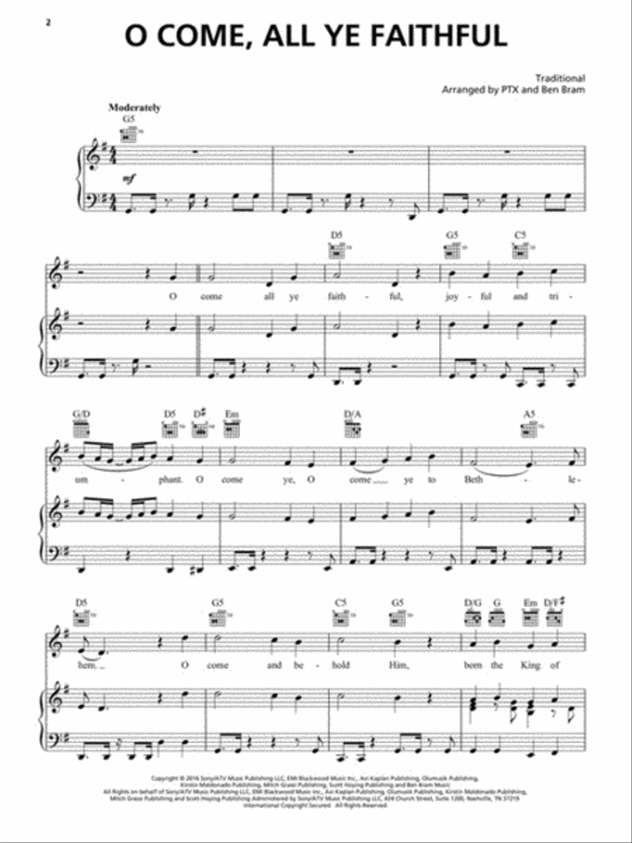 A Pentatonix Christmas Piano, Vocal, Guitar scores gallery preview page 3