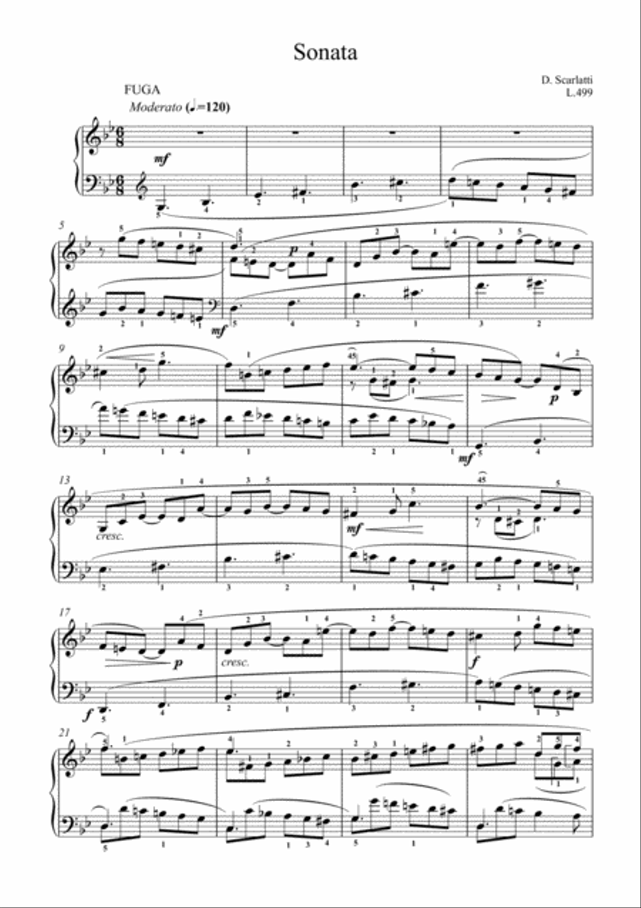 Scarlatti-Sonata in g-minor L.499 K.30(piano) Piano Solo scores gallery preview page 2