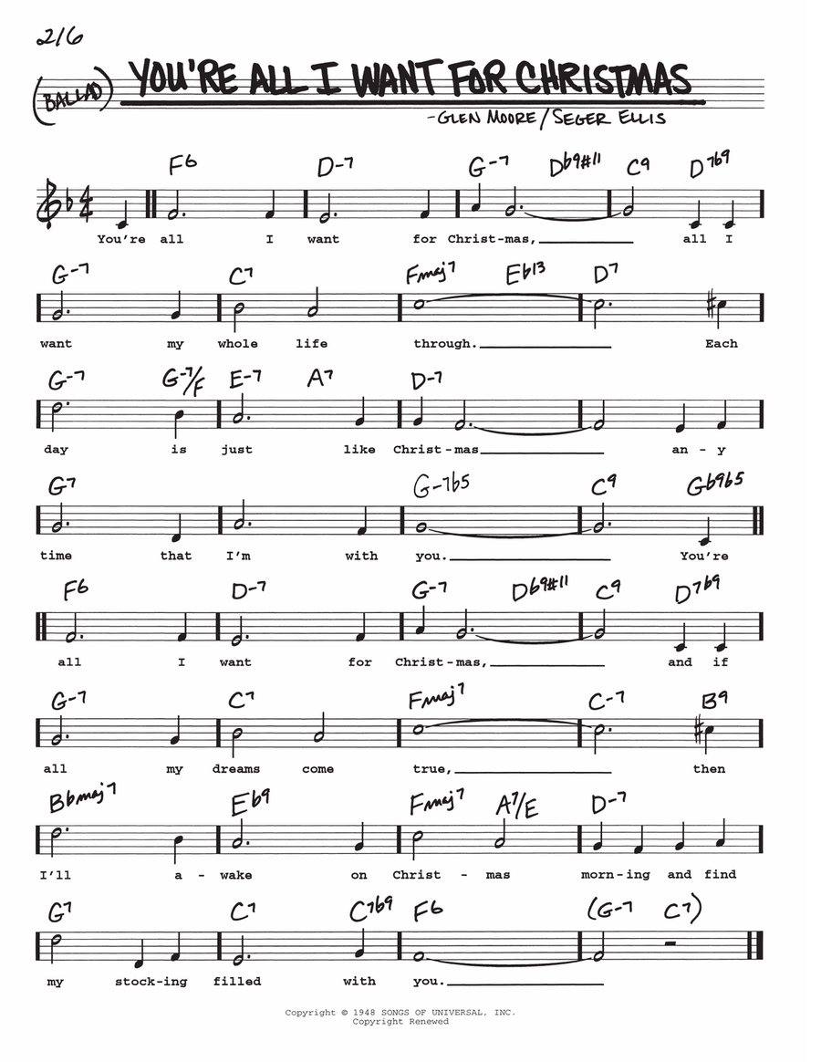 You're All I Want For Christmas Voice scores gallery preview page 1