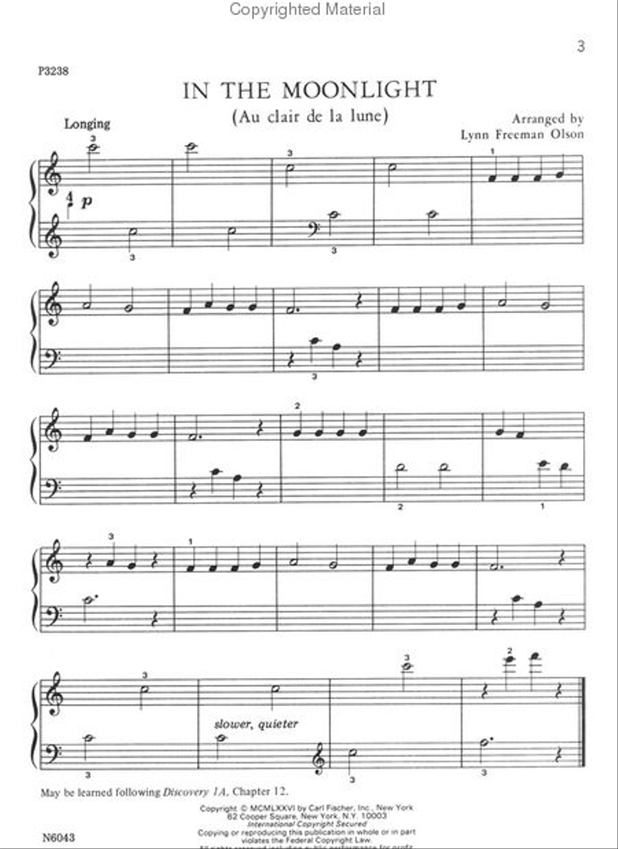 In the Moonlight And the Bear Went Over the Mountain In the Moonlight And the Bear Went Over the Mountain Piano Method scores gallery preview page 2