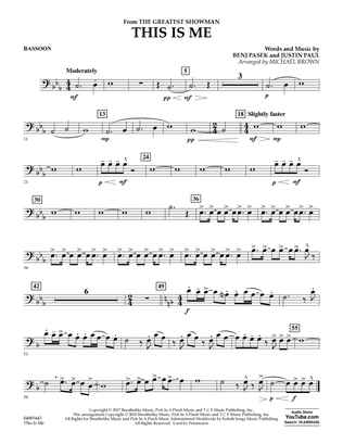 This Is Me (from The Greatest Showman) (arr. Michael Brown) - Bassoon
