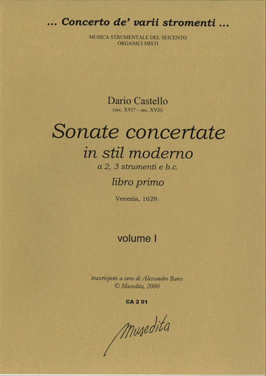 Sonate concertate in stil moderno (libro primo)(Venezia, 1629) Basso Continuo scores gallery preview page 1