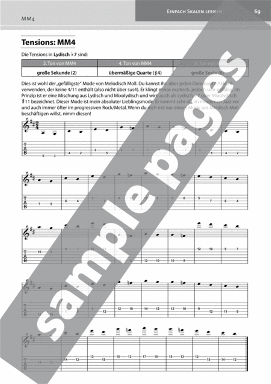Garantiert Skalen Lernen für Gitarre [Guaranteed Learn Scales for Guitar] Guitar scores gallery preview page 10
