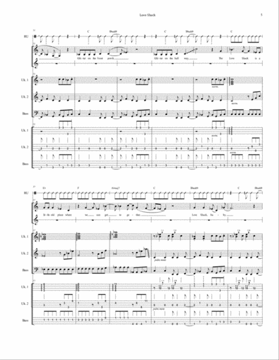 Love Shack Small Ensemble scores gallery preview page 5
