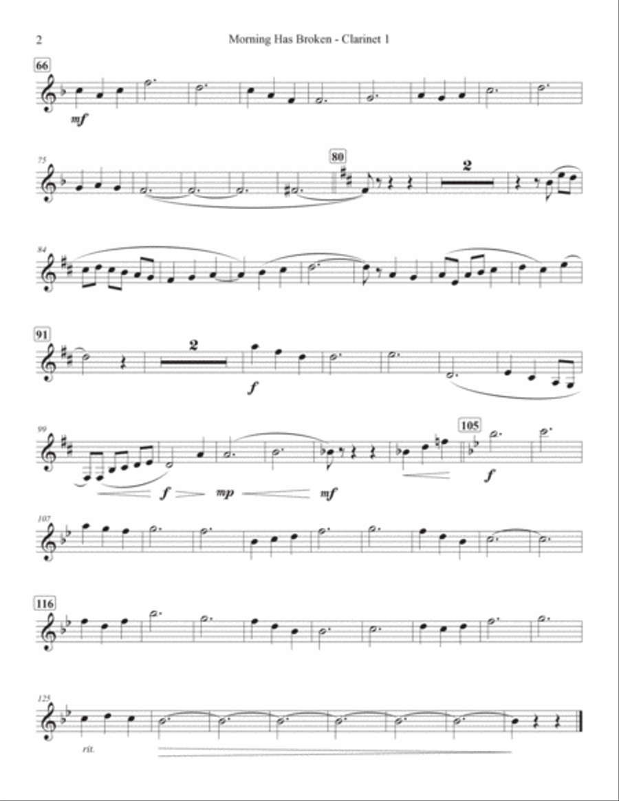 Morning Has Broken (for clarinet quartet) Clarinet Quartet scores gallery preview page 5