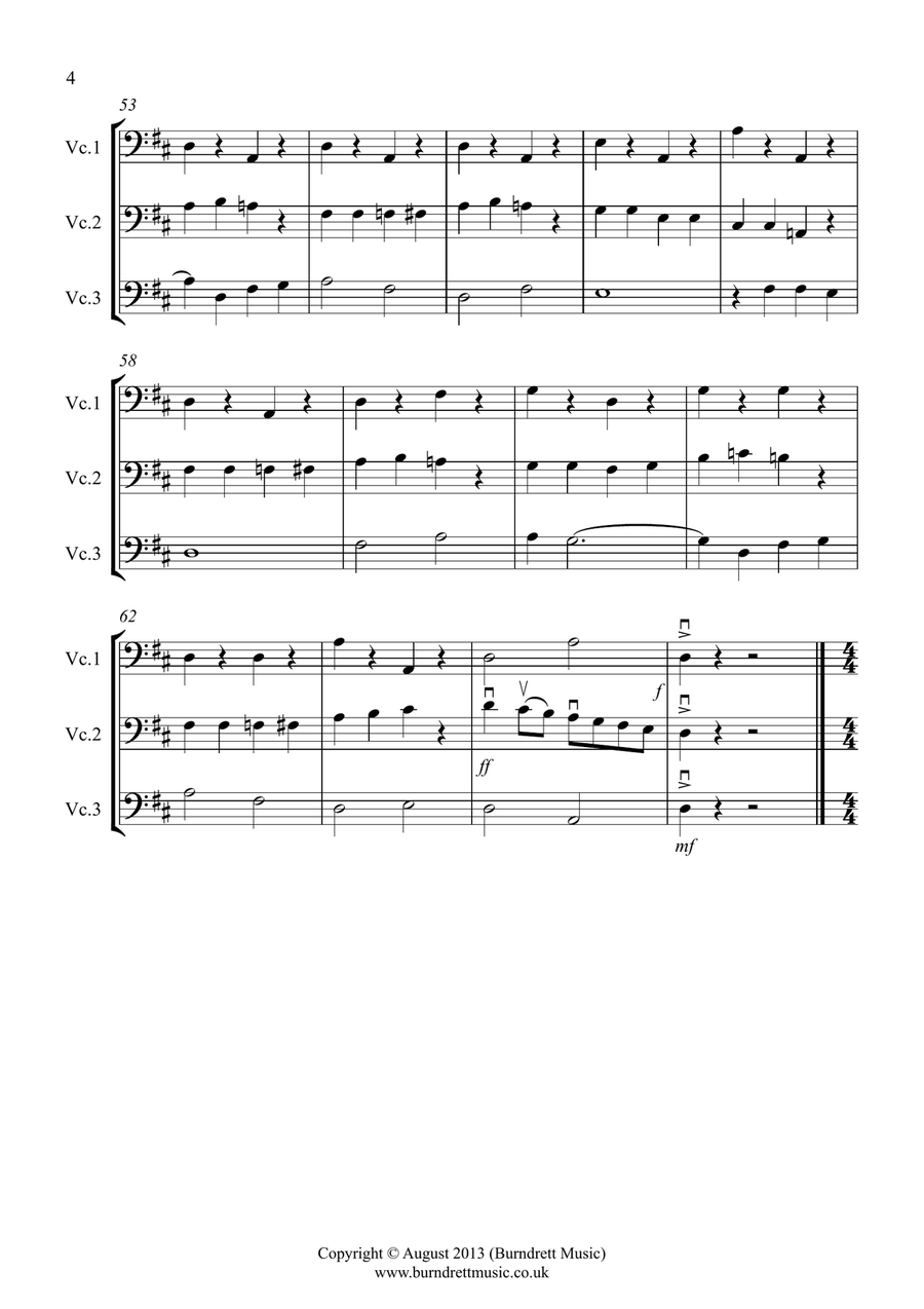8 Easy Trios, for Cello Cello Solo scores gallery preview page 4