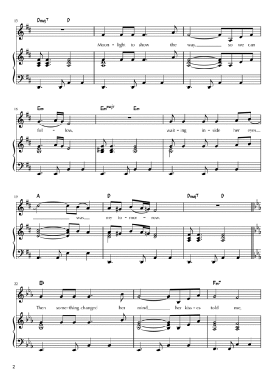 A Man Without Love (quando M'innamoro) Piano, Vocal, Guitar scores gallery preview page 2