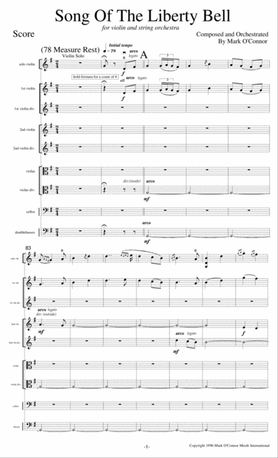 Song Of The Liberty Bell (score - violin and string orchestra) String Orchestra scores gallery preview page 4