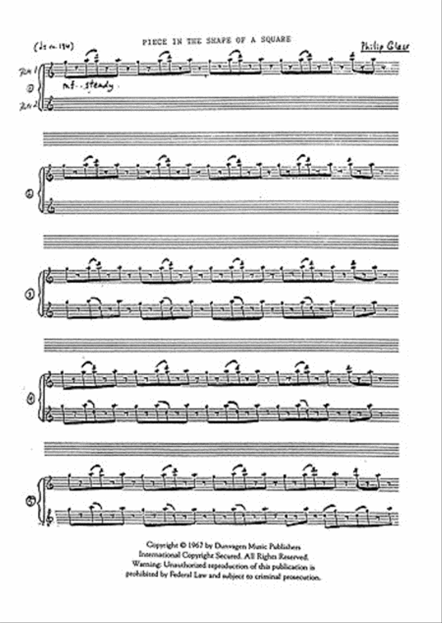 Piece In The Shape Of A Square Flute scores gallery preview page 1