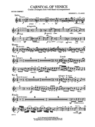 Carnival of Venice (Cornet (Trumpet) Solo with Band Accompaniment): 1st B-flat Cornet