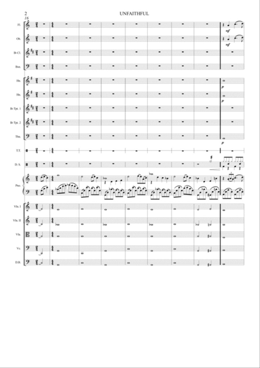 Unfaithful Full Orchestra scores gallery preview page 3