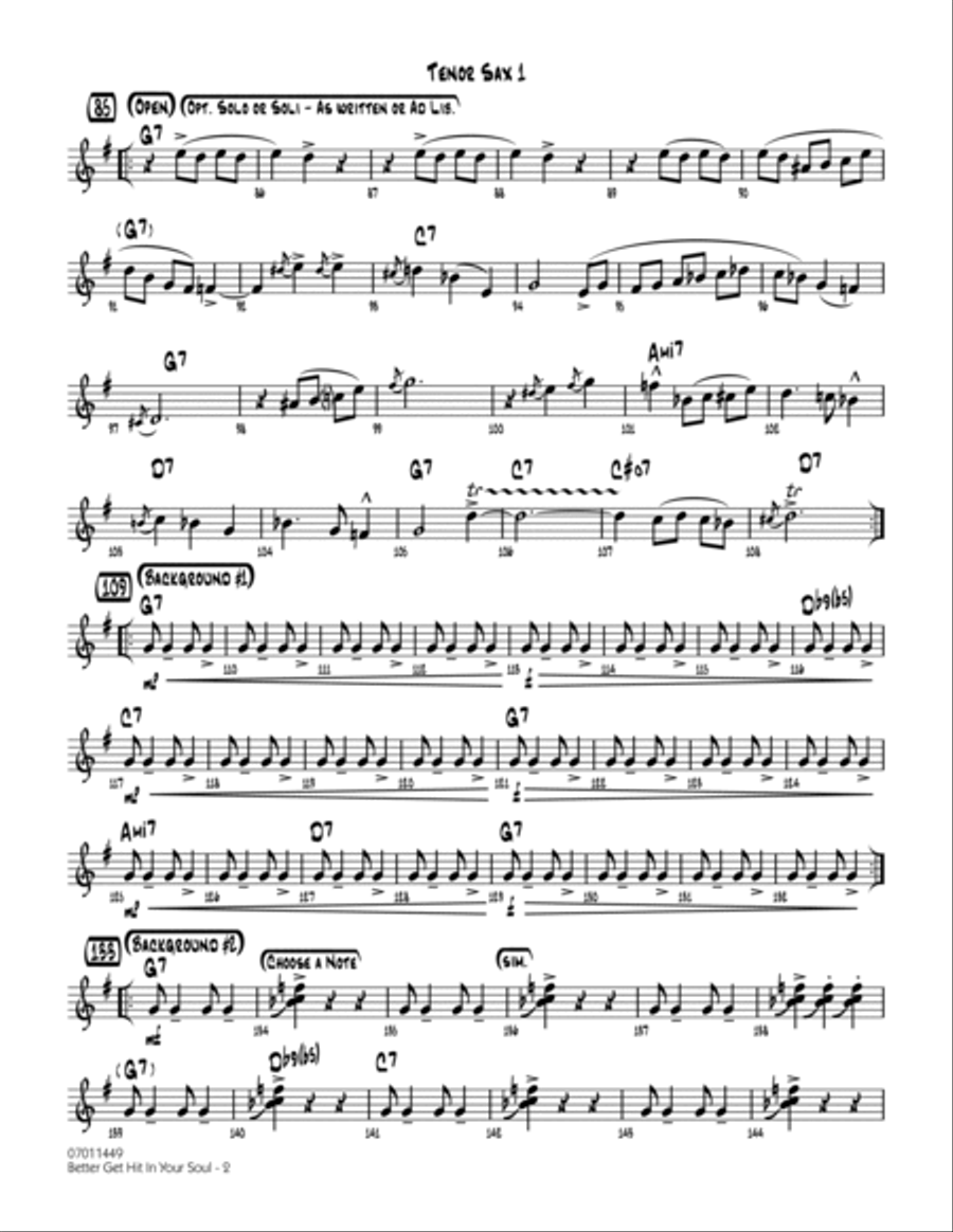 Better Get Hit In Your Soul - Tenor Sax 1 Tenor Saxophone scores gallery preview page 2