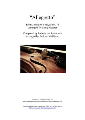 Book cover for Allegretto arranged for String Quartet