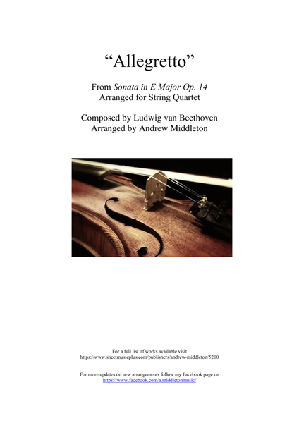 Allegretto arranged for String Quartet image number null