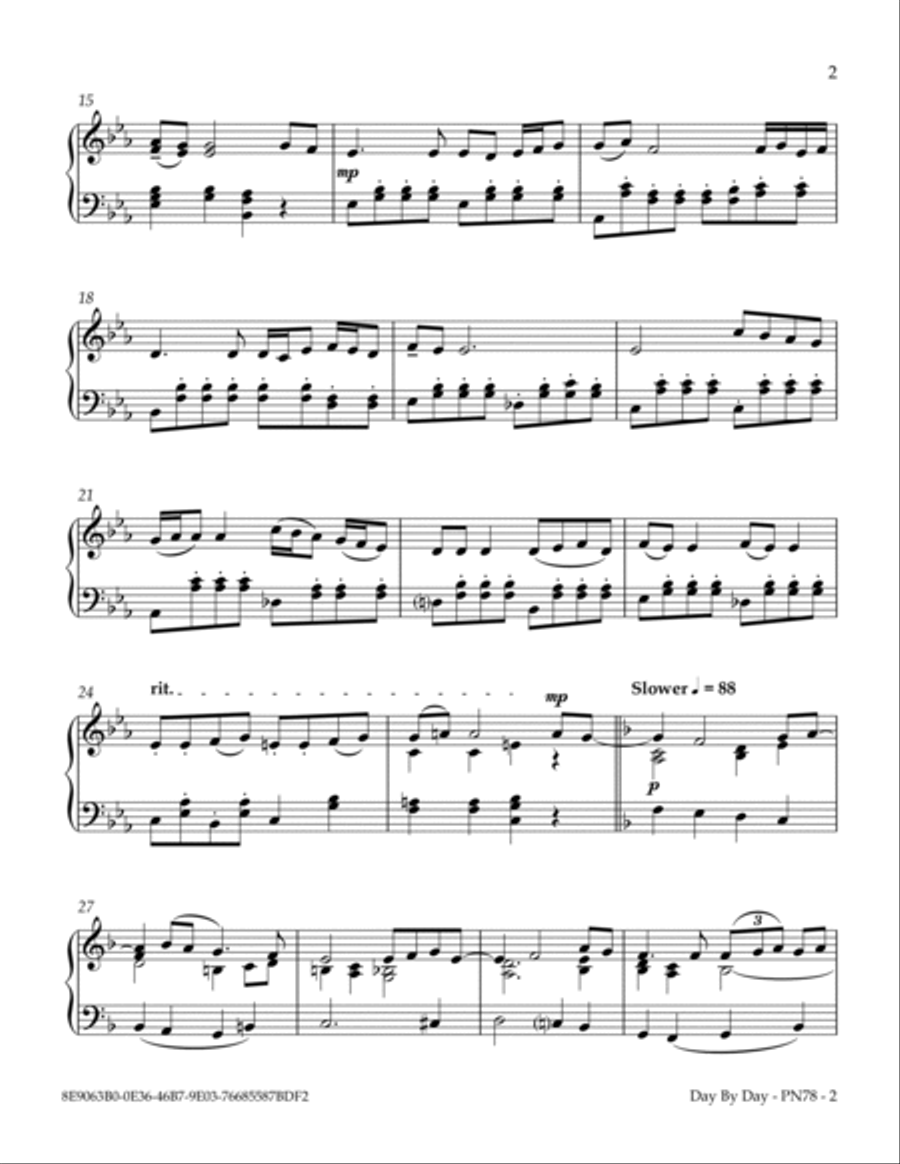 Day By Day Day By Day Piano Solo scores gallery preview page 3