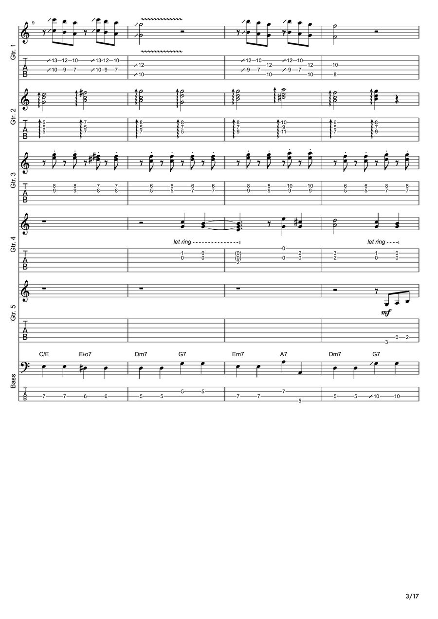 Elmo's Song Guitar Ensemble scores gallery preview page 3
