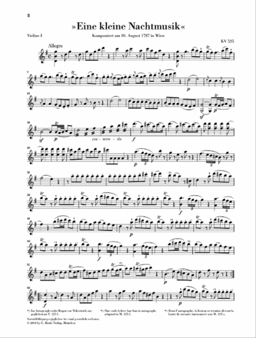 Divertimento K525 “Eine kleine Nachtmusik” Violin scores gallery preview page 2