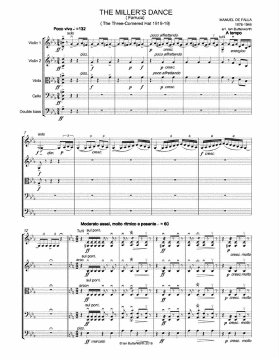 DE FALLA The Miller's Dance (The Three-Cornered Hat) for string orchestra String Orchestra scores gallery preview page 2
