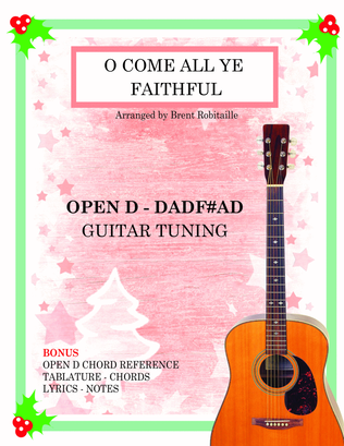 O Come All Ye Faithful - Open D Guitar