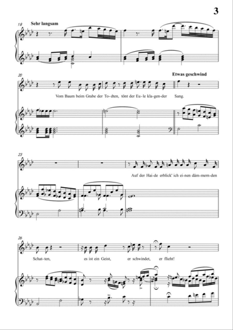 Schubert-Die Nacht in a minor,D.534,for Vocal and Piano Voice scores gallery preview page 4