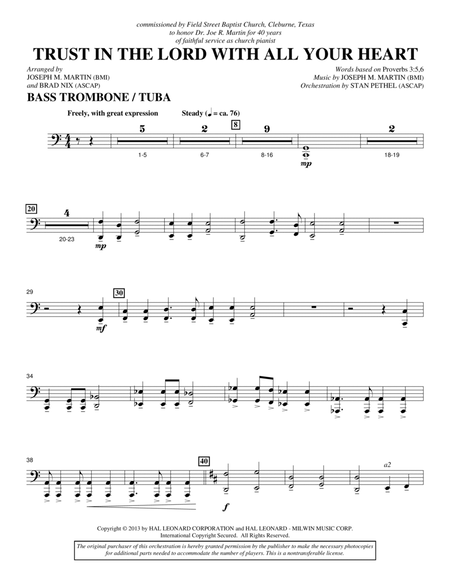 Trust In The Lord With All Your Heart - Bass Trombone/Tuba
