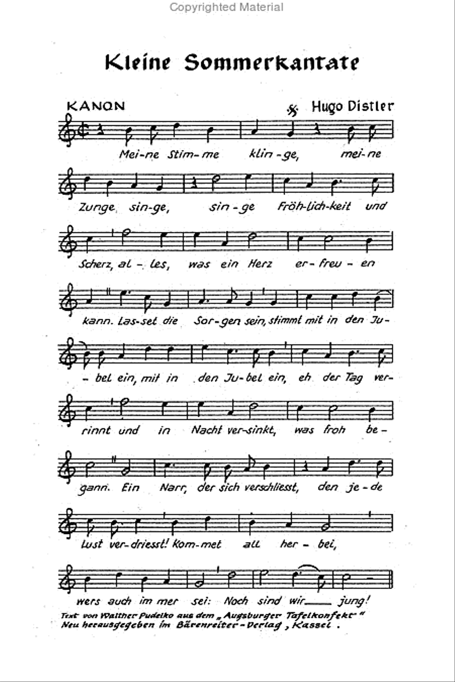 Kleine Sommerkantate, Op. post. Cello scores gallery preview page 2