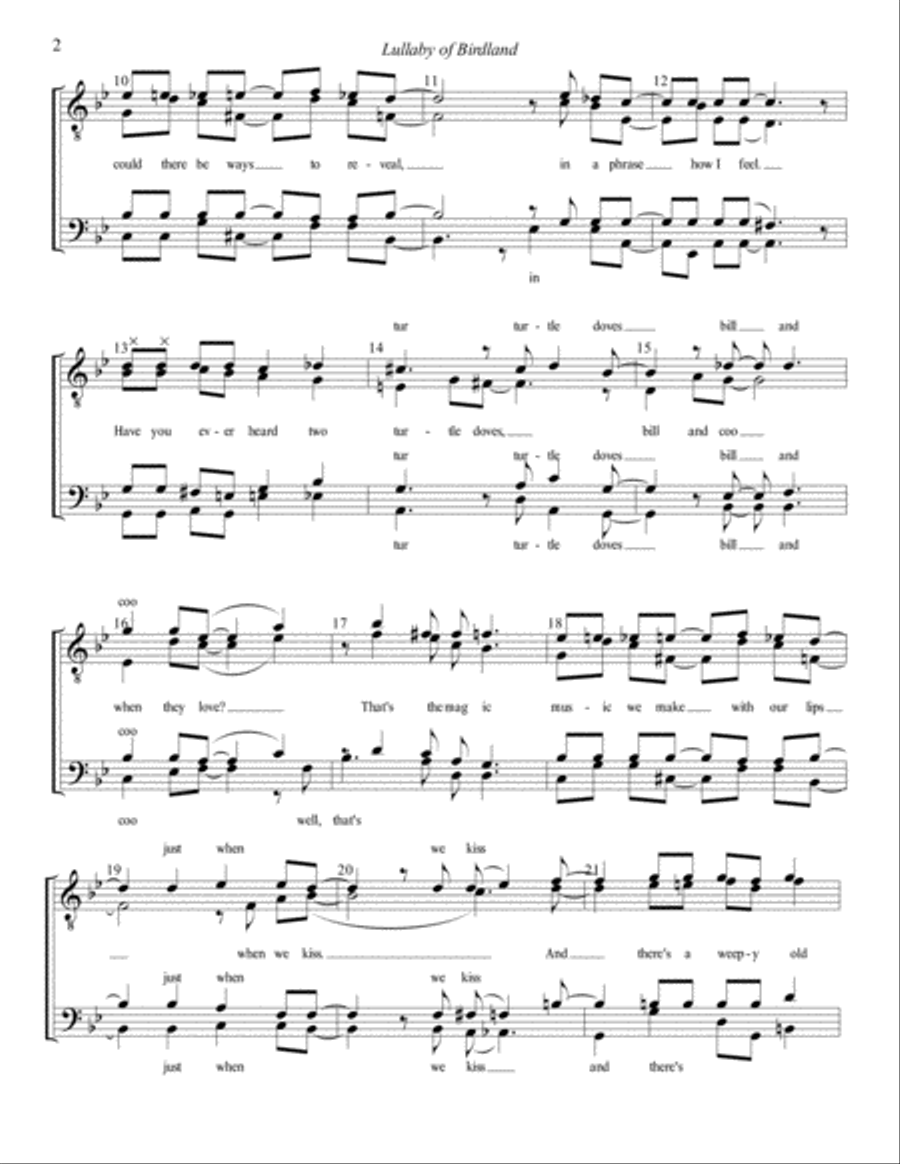 Lullaby Of Birdland Lullaby Of Birdland TTBB scores gallery preview page 2