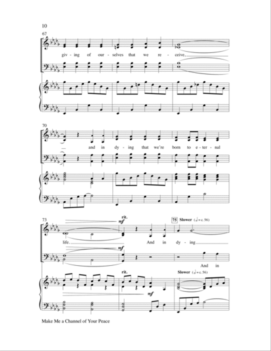 Make Me a Channel of Your Peace 4-Part scores gallery preview page 10