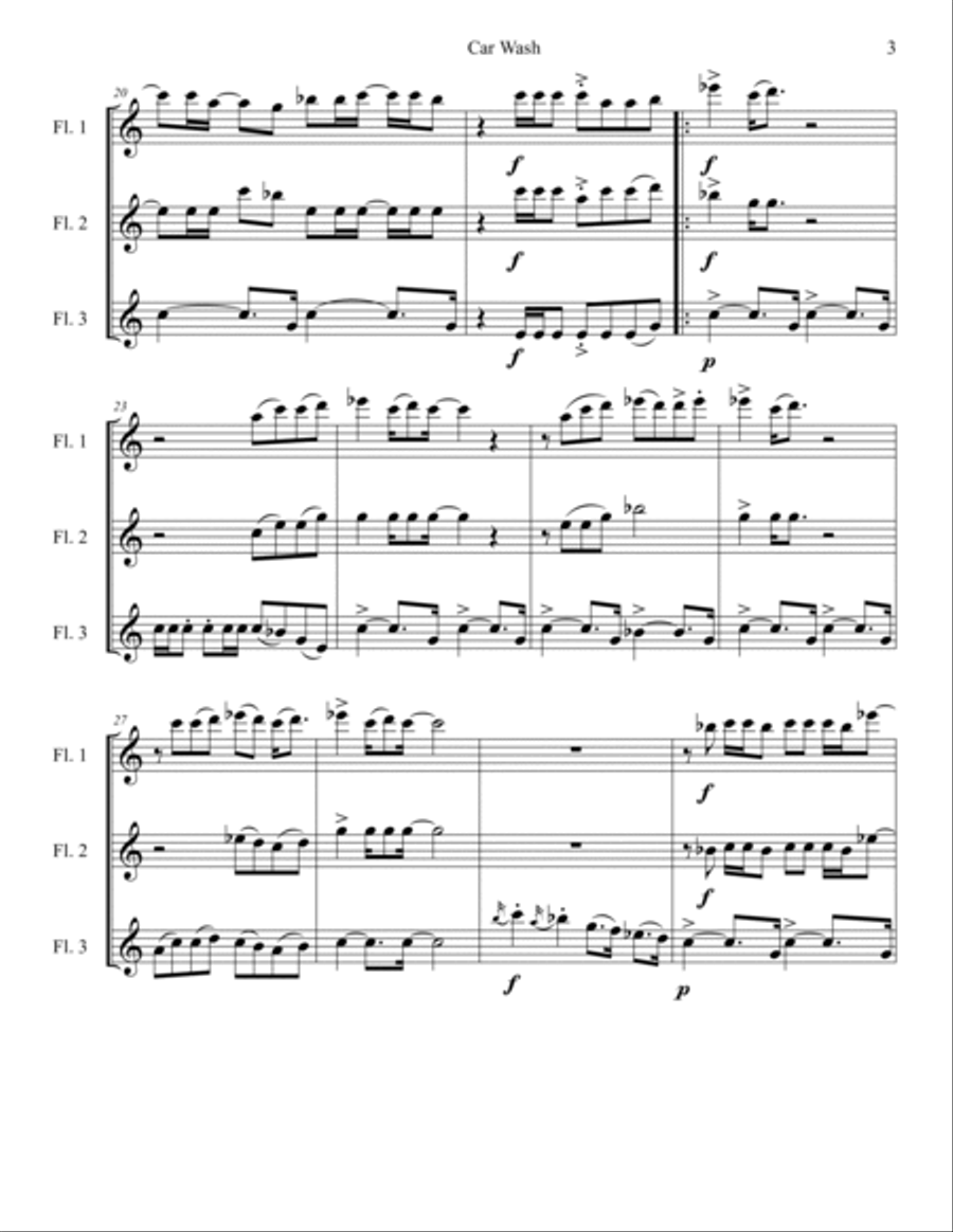 Car Wash Woodwind Trio scores gallery preview page 3