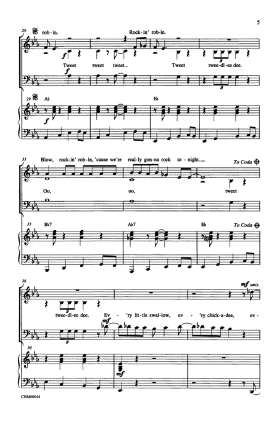 Rockin' Robin Choir scores gallery preview page 4