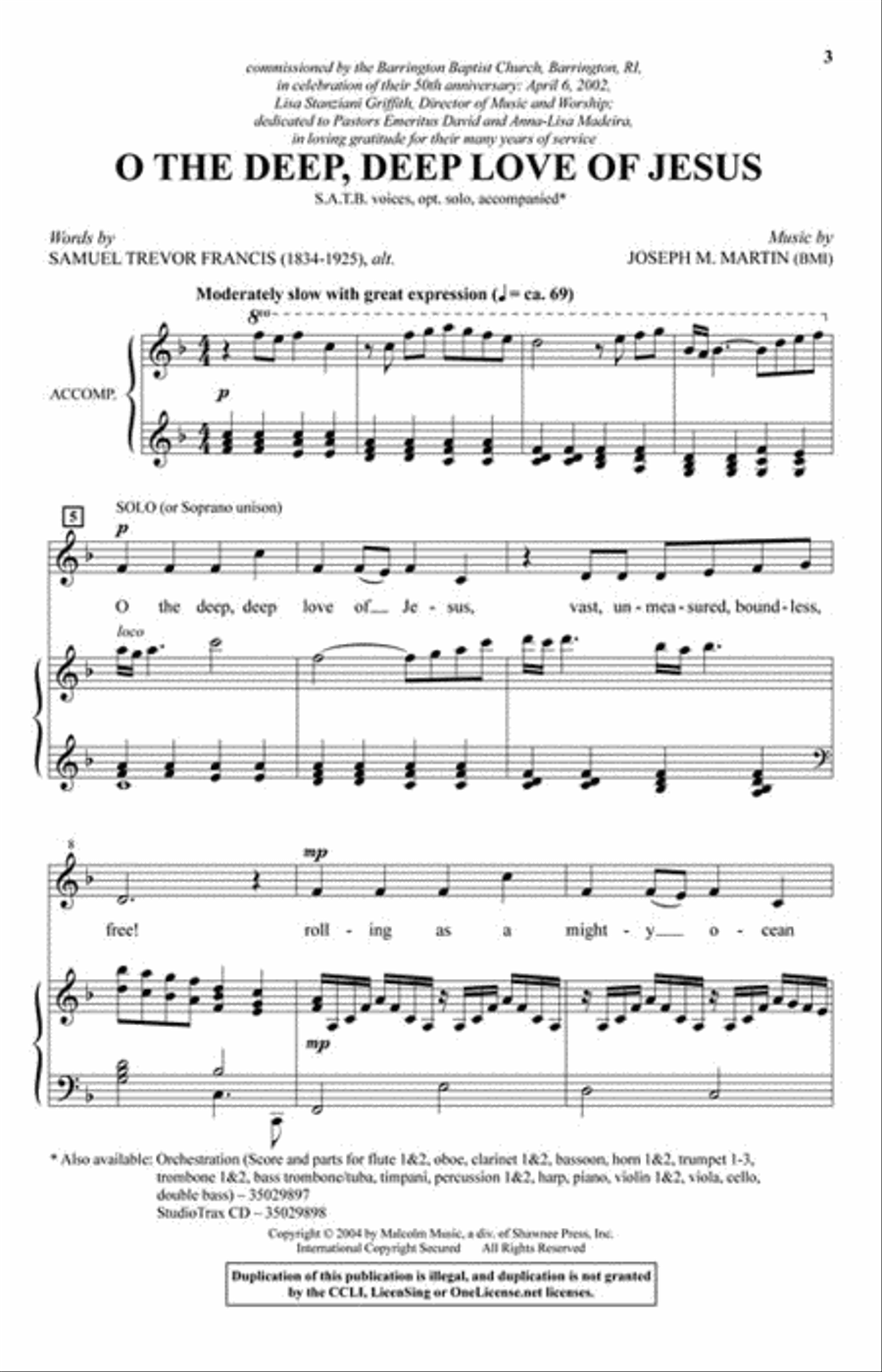 O the Deep, Deep Love of Jesus Choir scores gallery preview page 2