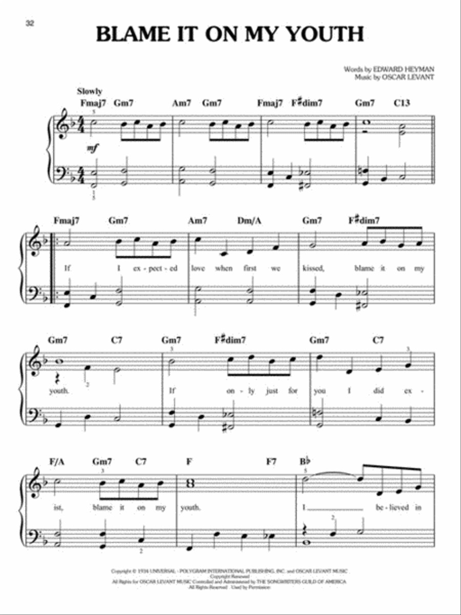Songs of the 1930s Easy Piano scores gallery preview page 5