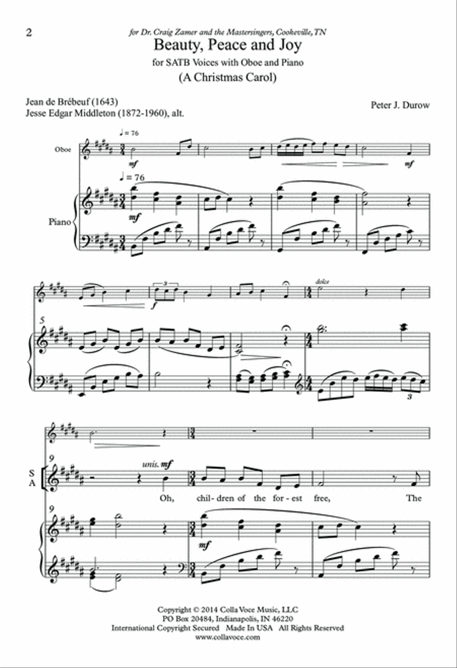 Beauty, Peace and Joy 4-Part scores gallery preview page 2