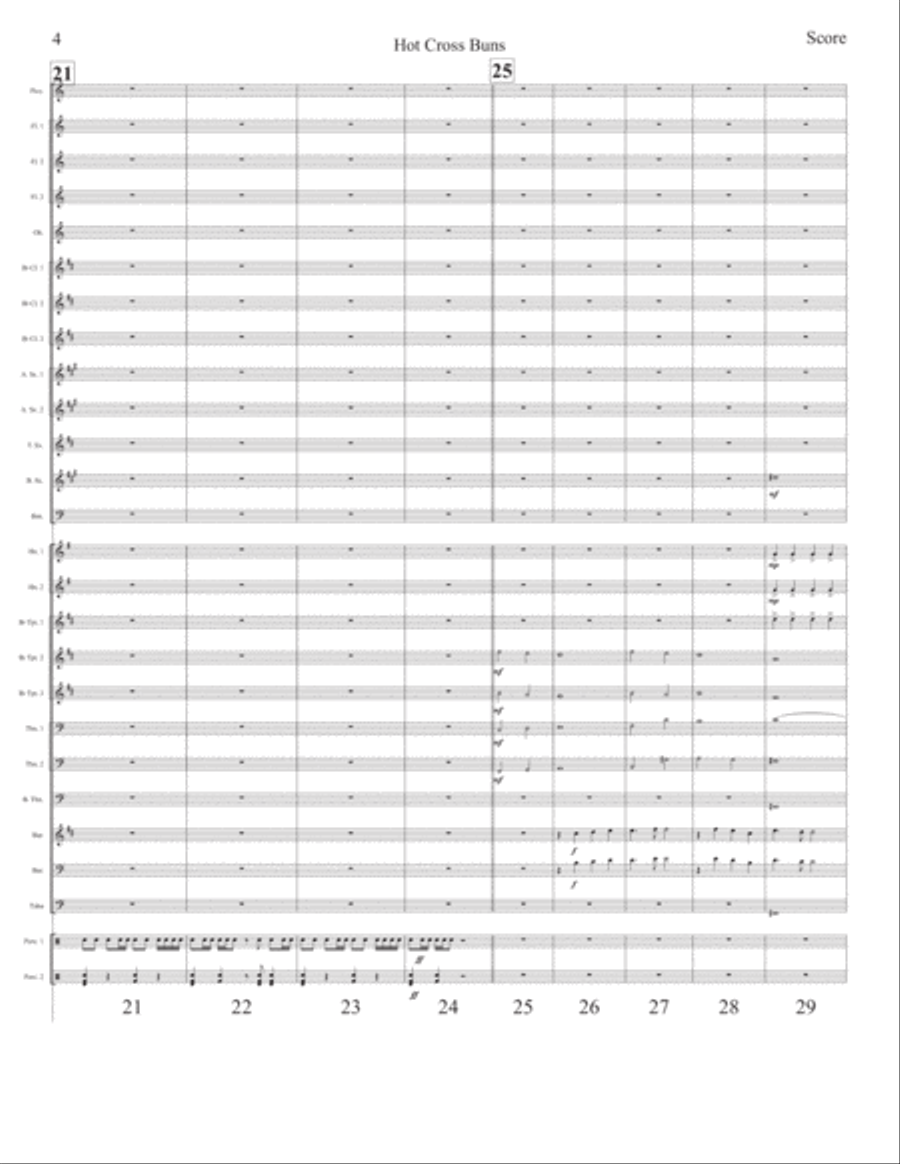 Hot Cross Buns Concert Band scores gallery preview page 4